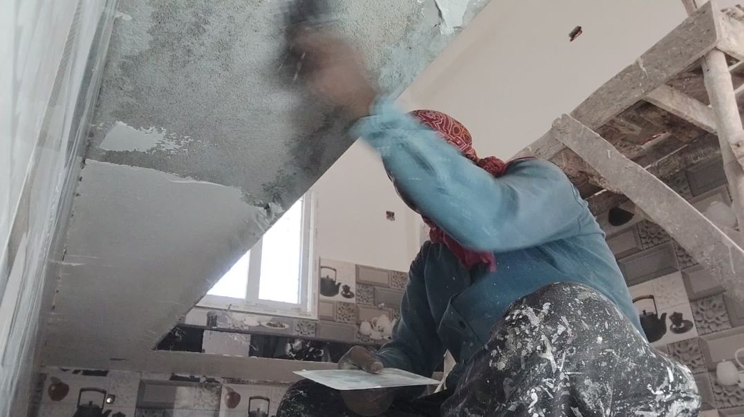 ⁣ghar ki wall putty ka kaam