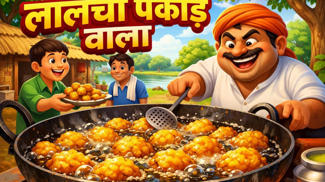 ⁣Lalchi pakoda wala || लालची पकोड़े वाला || Hindi kahani || Moral stories ||  Cartoon story