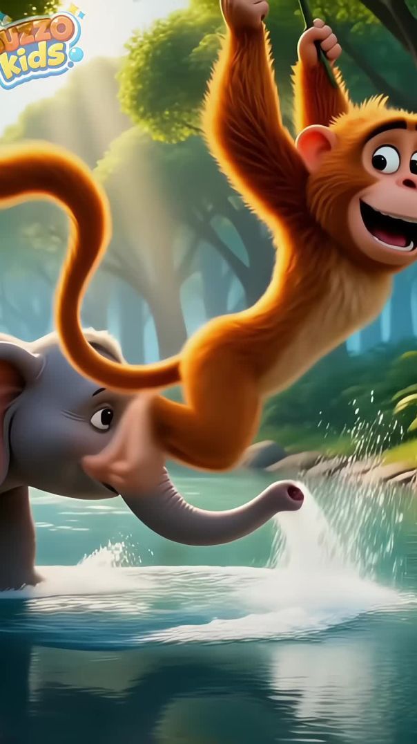 "The real power of friendship! 😍 Little Arjun, baby elephant Gajju, and cheeky monkey Bandar Ba