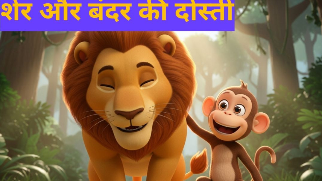 ⁣शेर और बंदर की दोस्ती