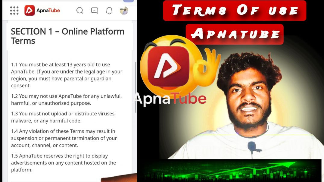 ⁣Good News 🎉 | SECTION 1 - Online Platform Terms | Apnatube| Terms of use | Important information tec