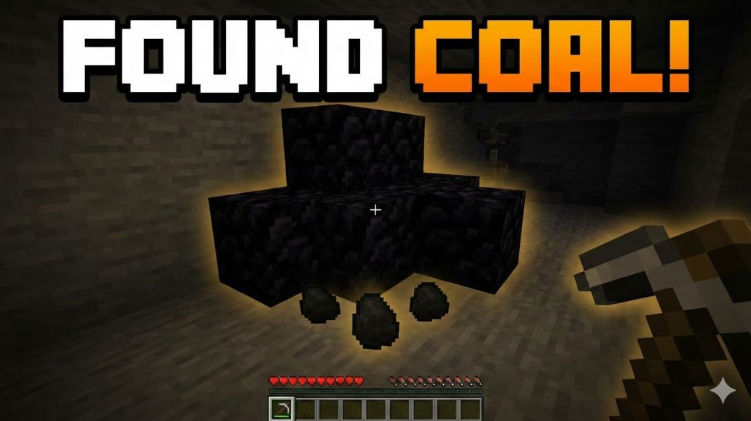 ⁣I found coal in Minecraft