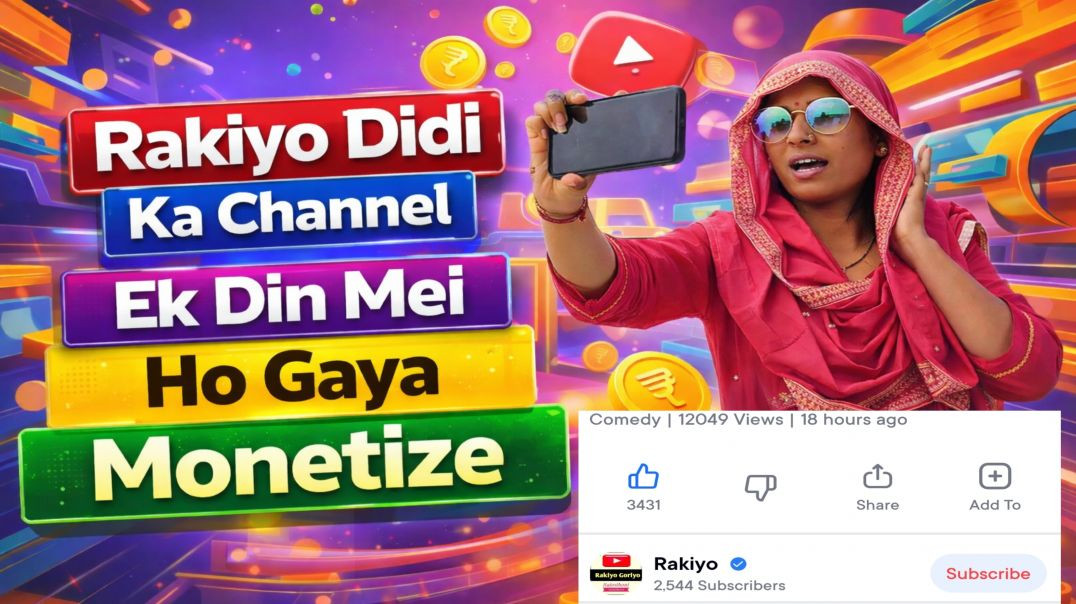 ⁣Rakiyo Didi Ka Channel Ek Din Me Monetize Ho Gaya