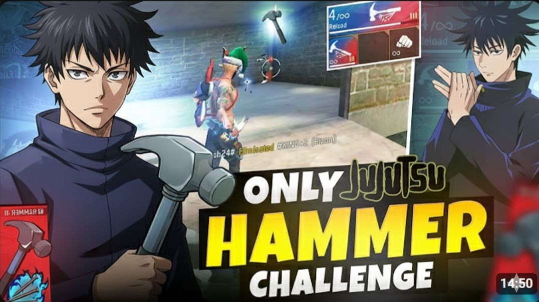 ⁣Hammer Only Challenge After Update 😱 _ Full Match Hammer Kills 🔨 _ Free Fire Gameplay