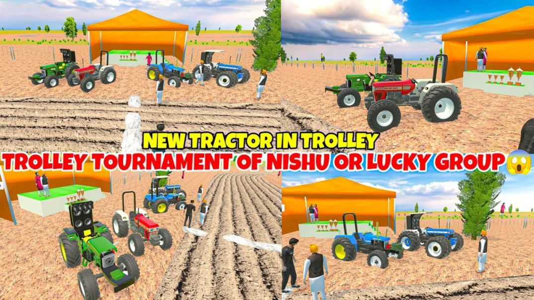 ⁣Guruveer MP King vs Nishu Group Tractor Trolley Tournament | Indian Desi Life Simulator 3D Gameplay