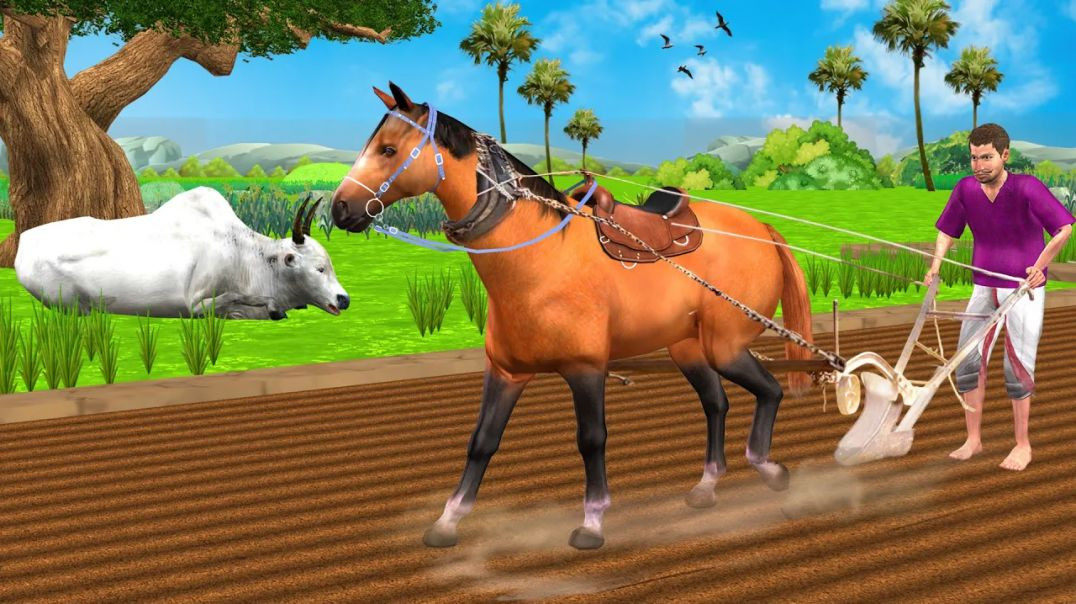 ⁣सांड और घोड़ा की अनोखी दोस्ती | Animal Moral Story in Hindi | Desi Kahani