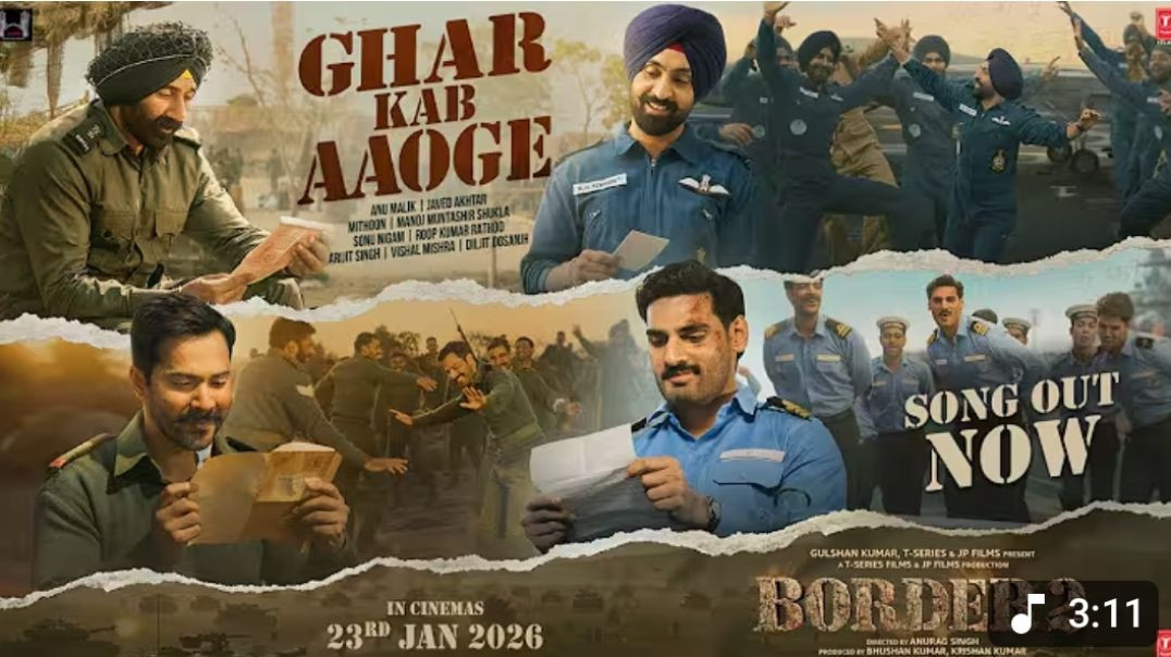 ⁣BORDER_2__Ghar_Kab_Aaoge___Sunny_Deol___Anu,Mithoon,_Sonu,_Roop,_Arijit,_Vishal,_Diljit,_Javed,Manoj