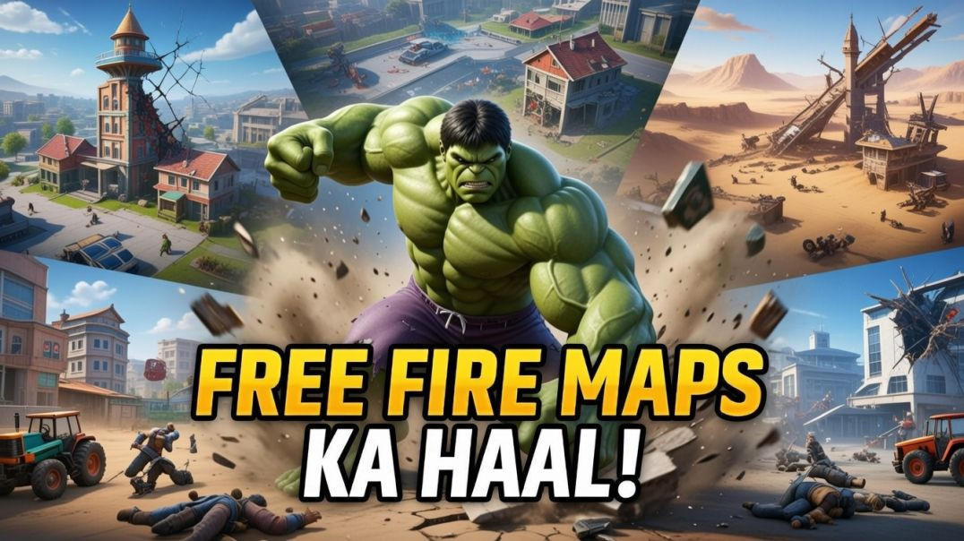 ⁣FREE FIRE MAPS KA HAAL 😱 | Hulk Ne Sab Tod Diya 💪🔥