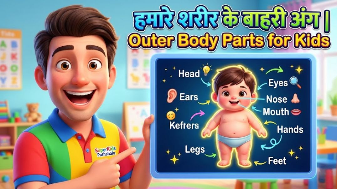 ⁣Outer Body Parts |हमारे शरीर के बाहरी अंग | Hindi + English