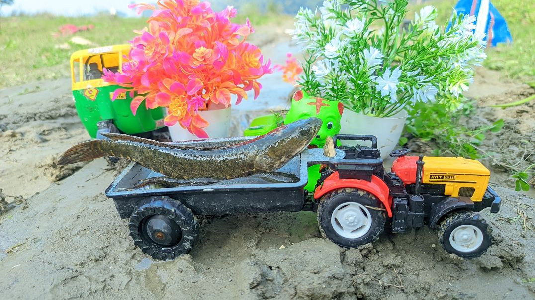 ⁣"टॉय ट्रेक्टर में मछली की सवारी | मजेदार फिश ट्रेक्टर वीडियो | Toy Tractor with Big Fish"