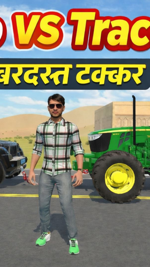 Johndeer 5075E vs Mahindra thar tochan power testing