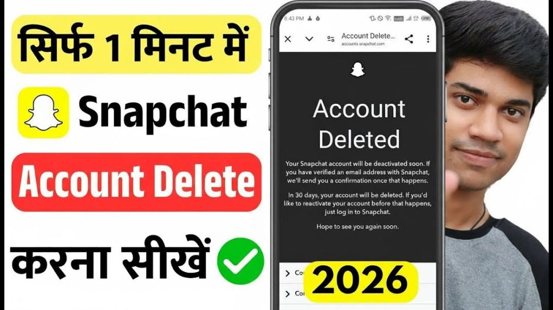 ⁣Snapchat account delete kaise kare 2026 _ How to delete snapchat account _ snapchat id delete kare(2