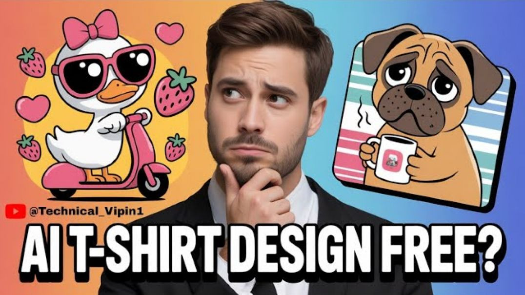 ⁣How to Make USA Trending T-Shirt Designs with AI _ T shirt design ai prompt Tutorial #technicalvipin