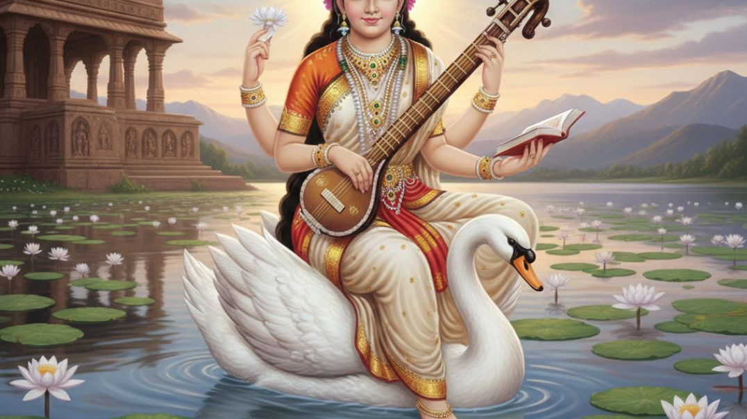 ⁣सरस्वती माता की दिव्य मूर्ति 🙏 | ज्ञान, विद्या और संगीत की देवी | 4K HD