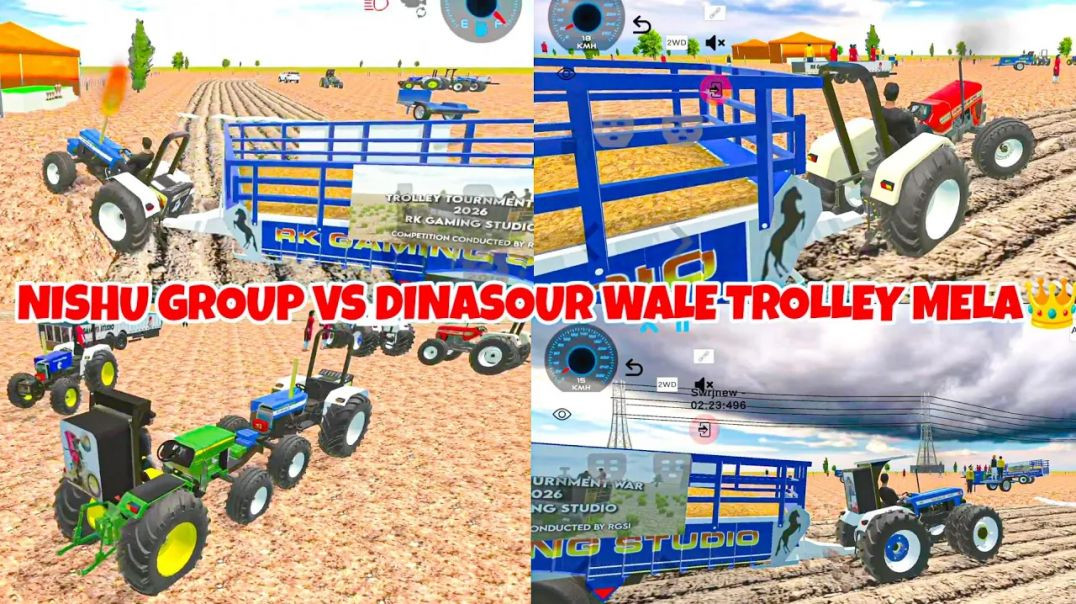 ⁣Nishu Group vs Eagle All Tractor Trolley Tournament | Indian Desi Life Simulator 3D Gameplay