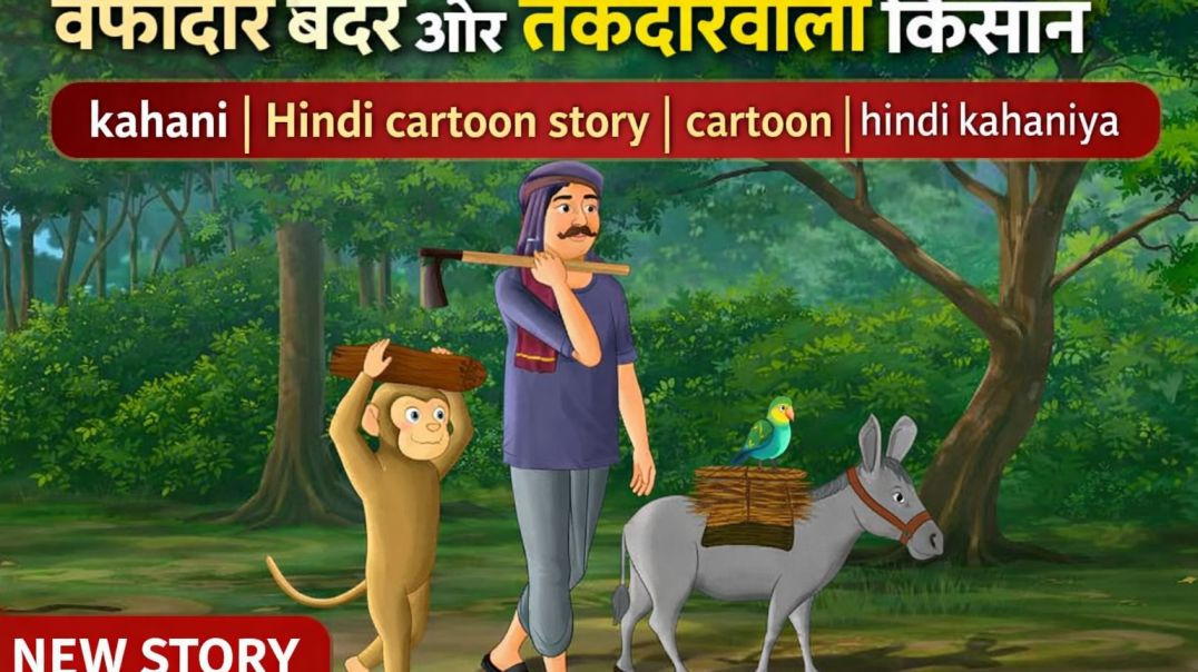 ⁣वफादार बंदर और तक़दीरवाला किसान | kahani | Hindi cartoon story |