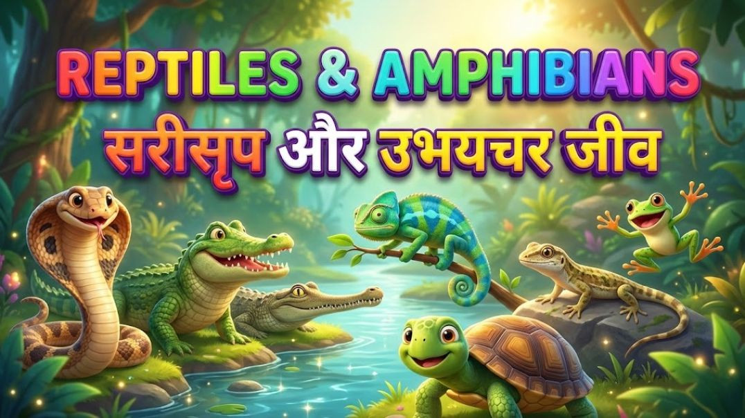 ⁣Reptiles & Amphibians | सरीसृप और उभयचर जीव | Kids Learning Animals