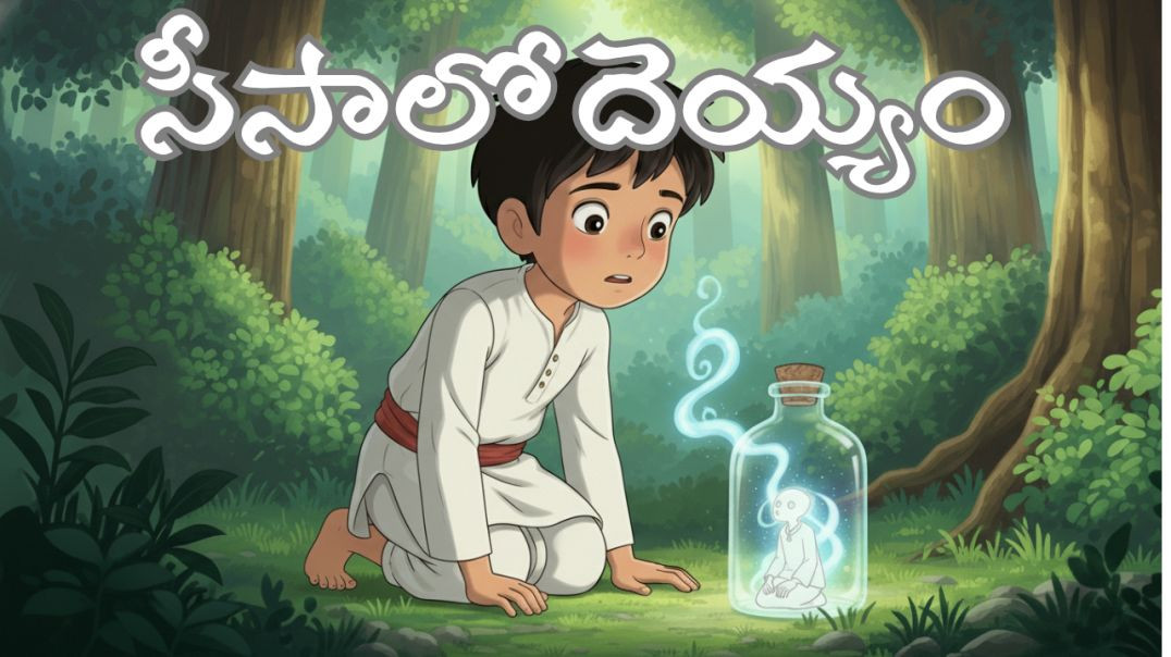 ⁣🌟 సీసాలో దెయ్యం | తెలివి vs భయం | నీతి కథ | Kids Telugu Stories