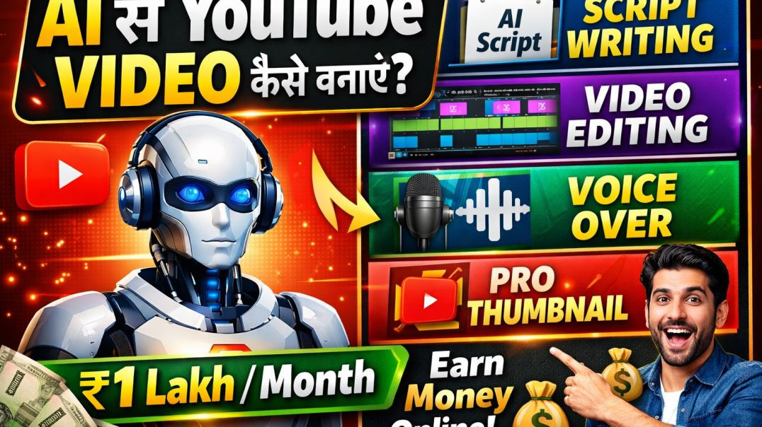 ⁣बिना कैमरा AI से YouTube Video कैसे बनाएं_ Full AI Guide Hindi _