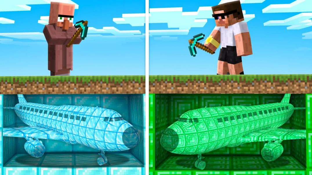 ⁣Rs1 vs Rs1,00,000 Best AEROPLANE Mining Challenge in Minecraft