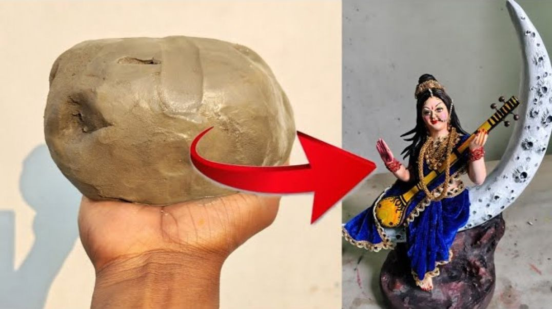 ⁣सरस्वती माता मूर्ति बनाने का तरीका | Saraswati Murti making 2026 | Saraswati Thakur making
