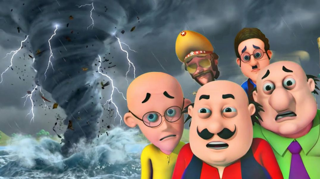 ⁣Motu Patlu के Furfuri Nagar में आया है। 😱Cyclone 🌀।