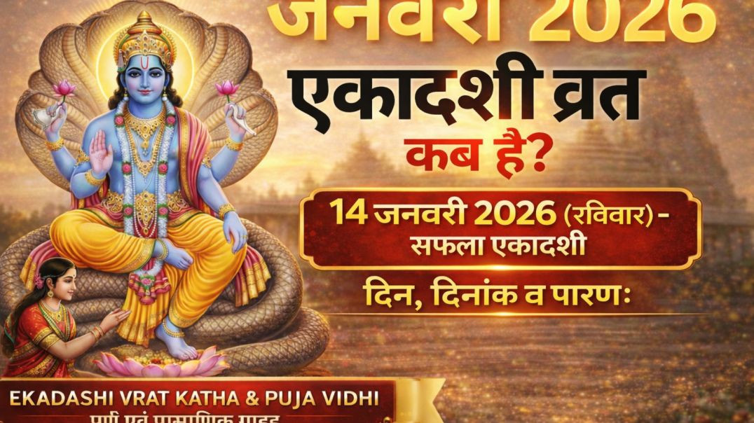 ⁣जनवरी 2026 एकादशी कब है क्या है सही समय व्रत के पारण का शुभ मुहूर्त