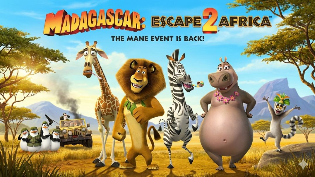 ⁣Madagascar: Escape 2 Africa (2008) | Full HD Animated Movie | Family Adventure Film