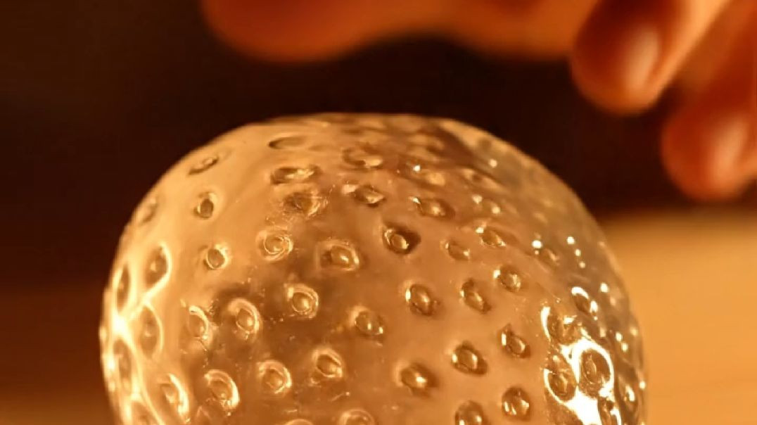 ⁣Glass-Look Strawberry Cutting ASMR 🍓✨ | Ultra Satisfying Sounds