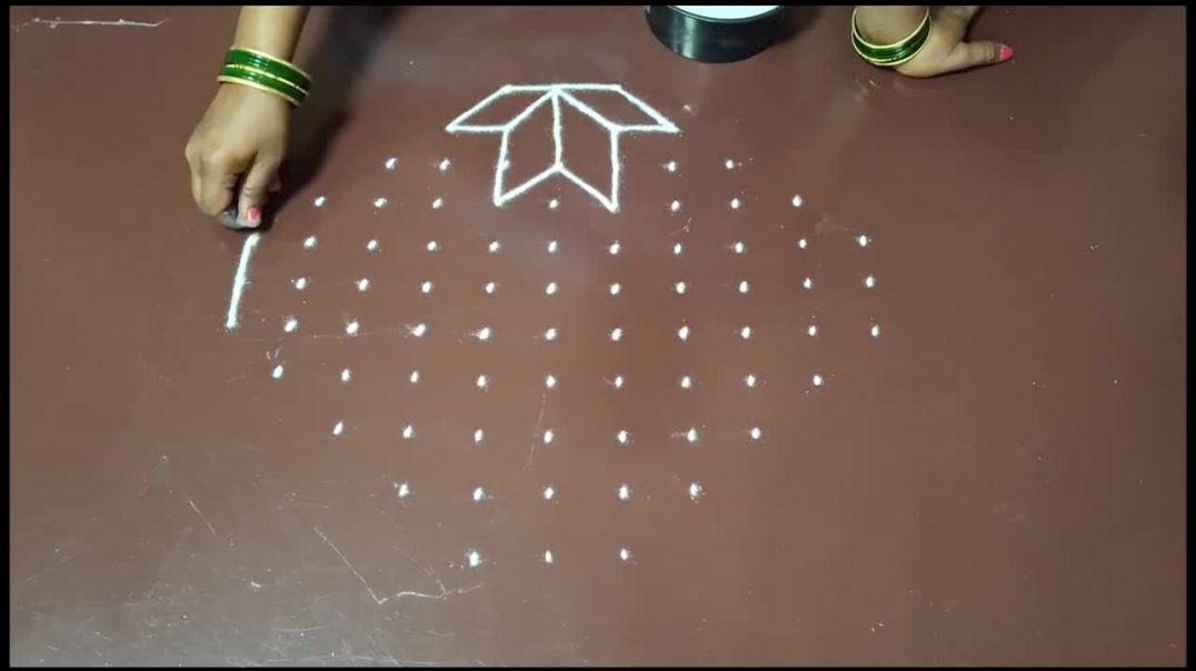 ⁣Easy Flower Rangoli Design 🌸✨ | Colorful Kolam Art Step by Step 🎨 | Simple & Beautiful Rangoli f