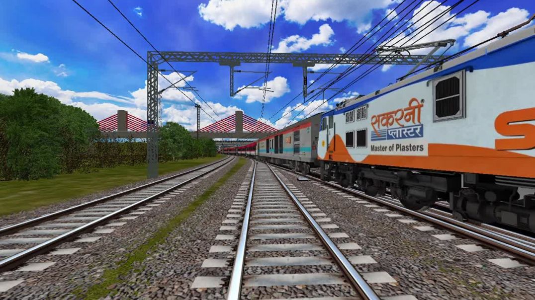 ⁣SAKARNI LIVERY NEW BG PRO WAP7 HAUL RAJDHANI EXPRESS MSTS TRAIN SIM PC