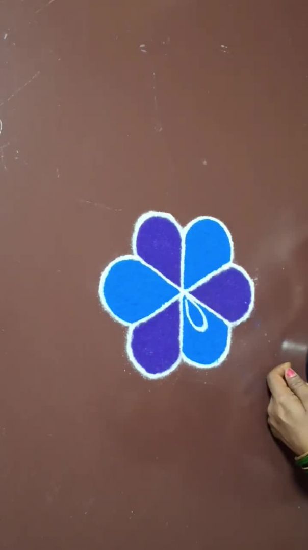 Big & Simple Rangoli 🌸✨ | Easy Festival Rangoli Step by Step 🎨 | Quick Rangoli Design