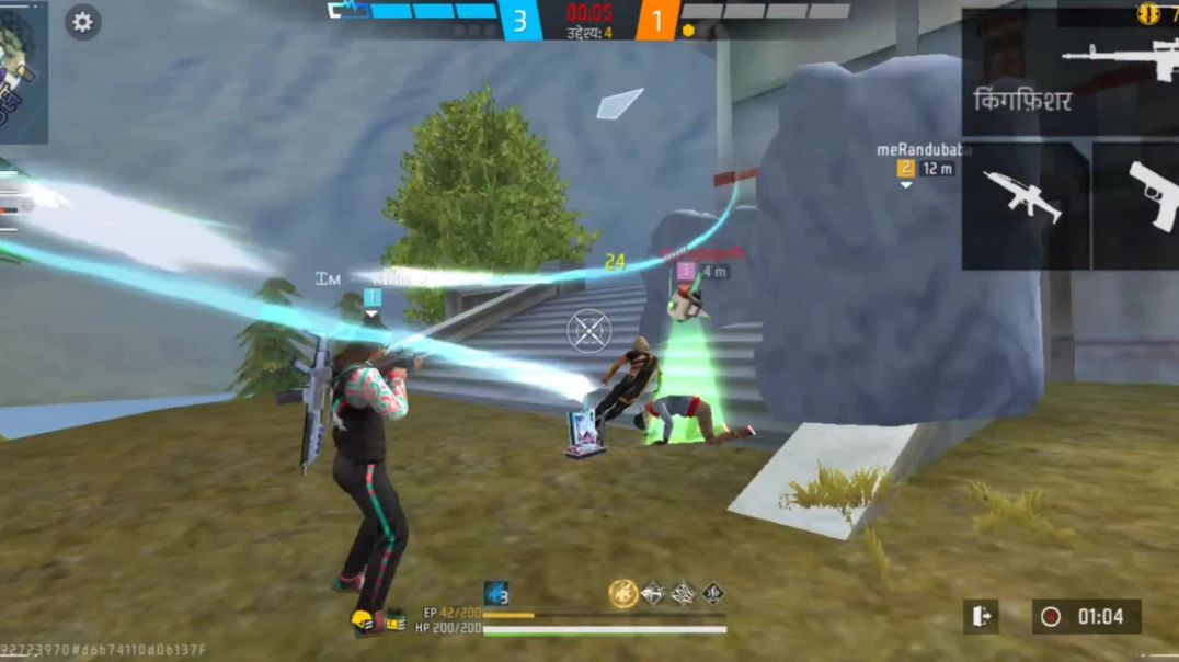 ⁣Free fire gaming video 4V4 challenge ❤️👀👀