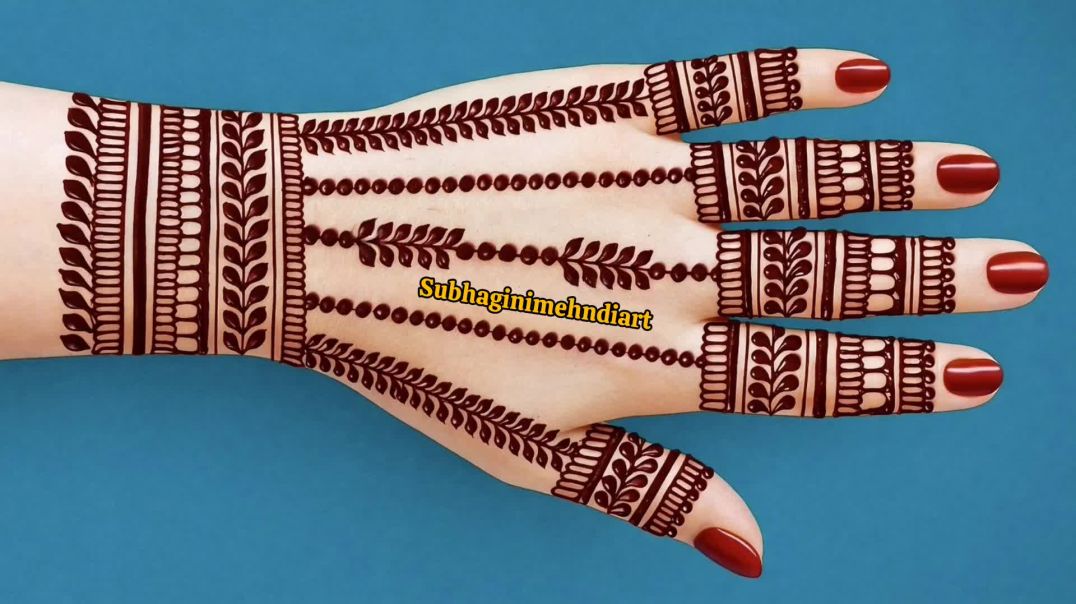 ⁣Simple and stylish mehndi design back hand| subhagini mehndi art