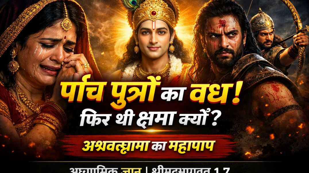 “पाँच पुत्रों का वध, फिर भी क्षमा! | अश्वत्थामा का अपराध और द्रौपदी की करुणा | श्रीमद्भागवत 1.7”