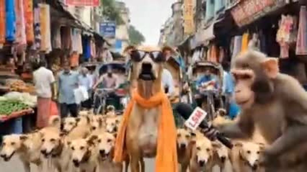 रिपोर्टर_🐒_बंदर_भैया_ने_डोगी🐕_भैया_के_साथ_मिलकर_नेताओं_की_पोल_खोल_दी🙊_Monkey_vs_Dog_🐶_comedy_video!!