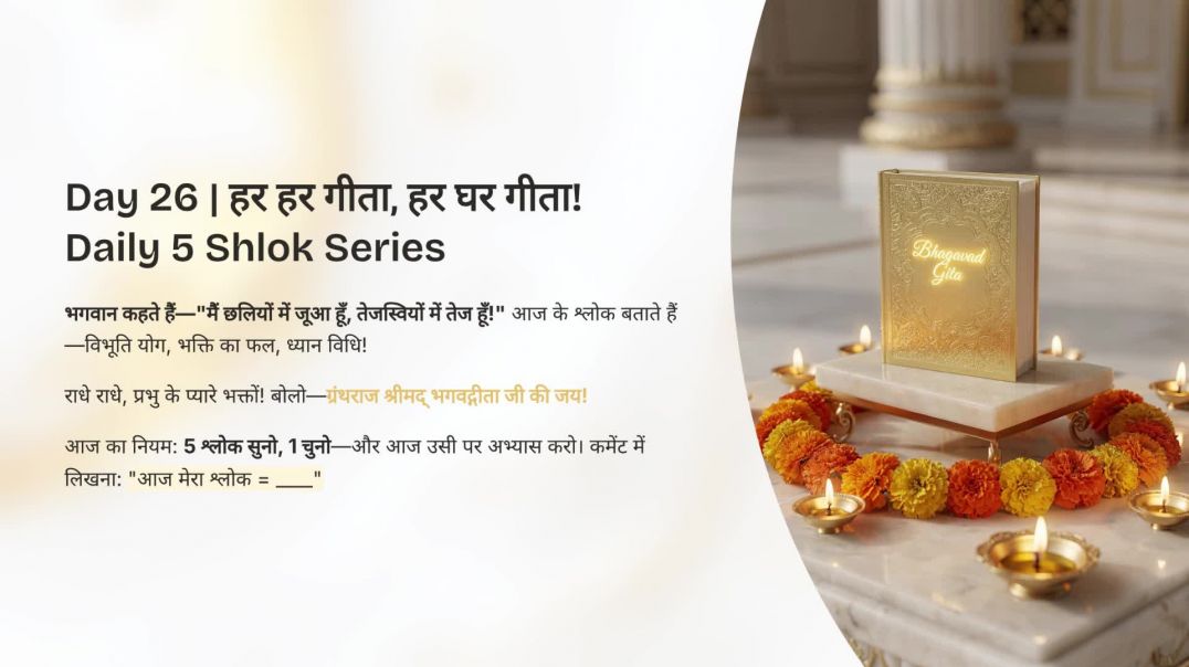 ⁣Day 26: भगवान के 5 रूप | हर हर गीता, हर घर गीता! Daily 5 Shlok Series