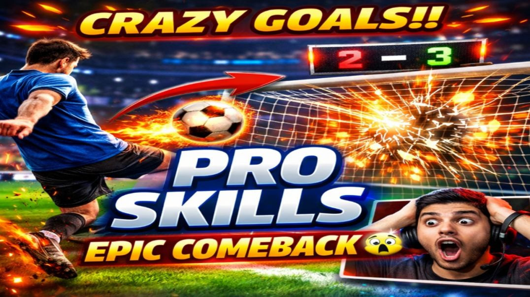 ⁣Football Game ⚽ Pro Skills & Crazy Goals 🔥 | Full Match Gameplay | Epic Comeback Match