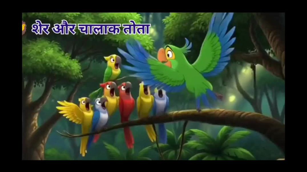 ⁣🦁 शेर और चालाक तोता 🦜 तोता 🦜