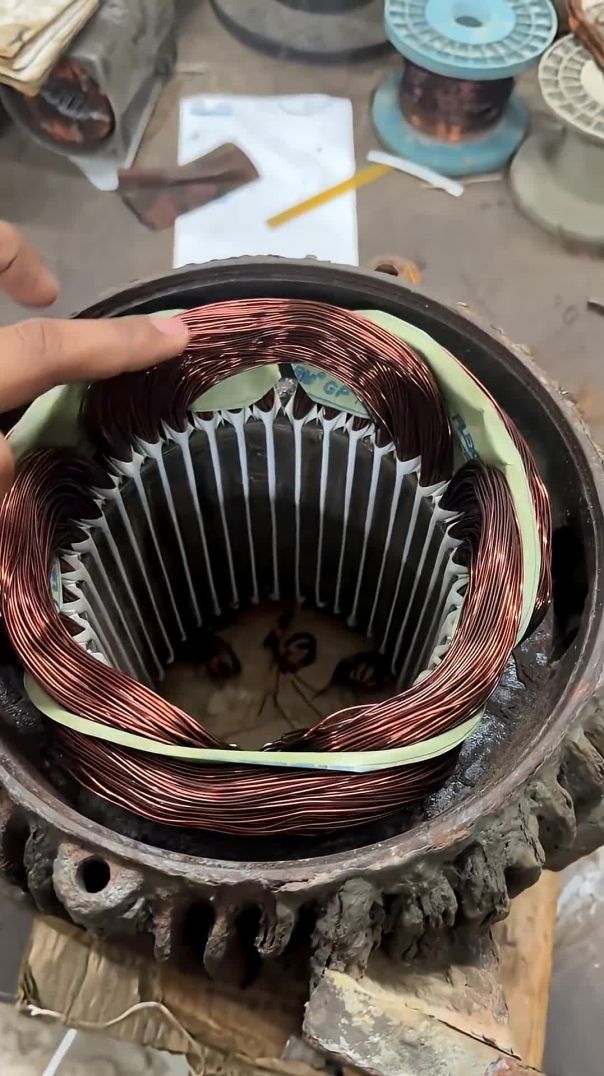 10_HP_1440_RPM_motor_winding_with_winding_data_#electrical_#shorts_#engineering_#youtube(1080p)