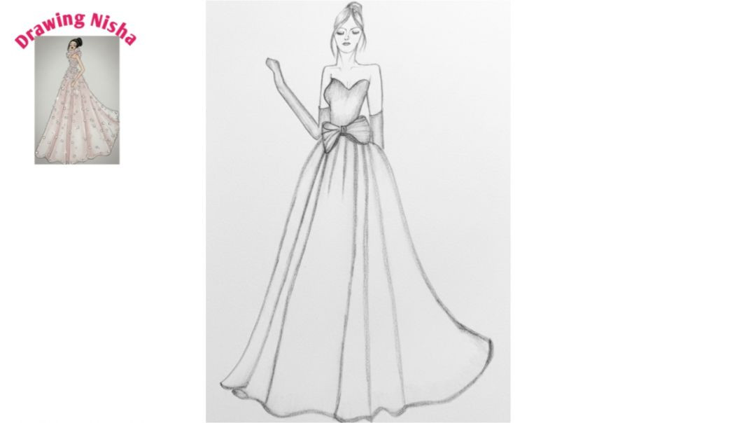 ⁣How to draw a Princess Ball Gown for Beginners