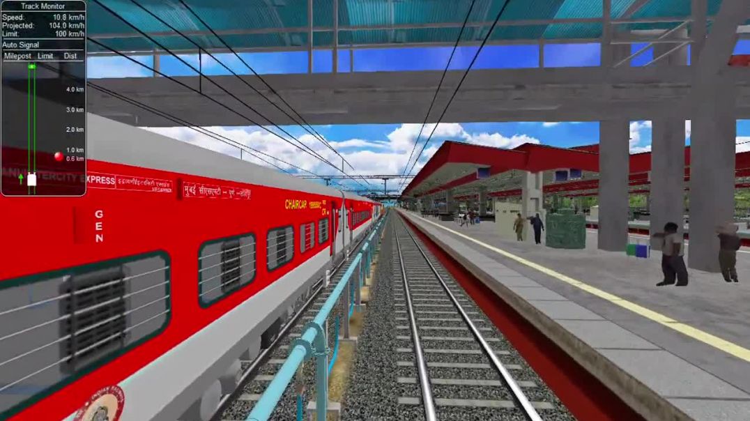 ⁣JOURNEY IN NEW MSTS ROUTE WITH LHB TRAIN VIEW SHORT GAMEPLAY