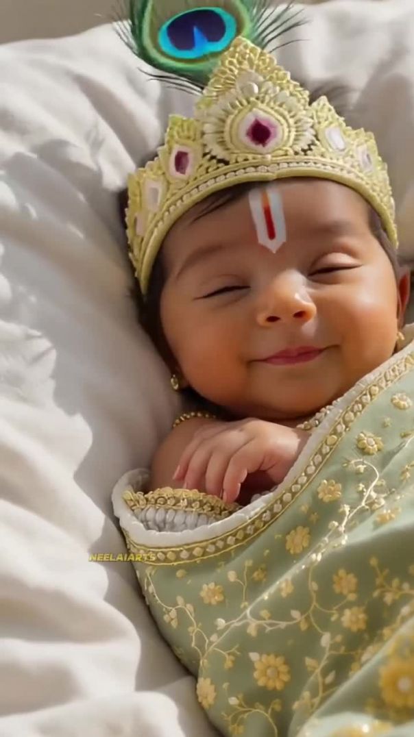 नन्हे कृष्णा की मासूम हँसी 💙दिल के