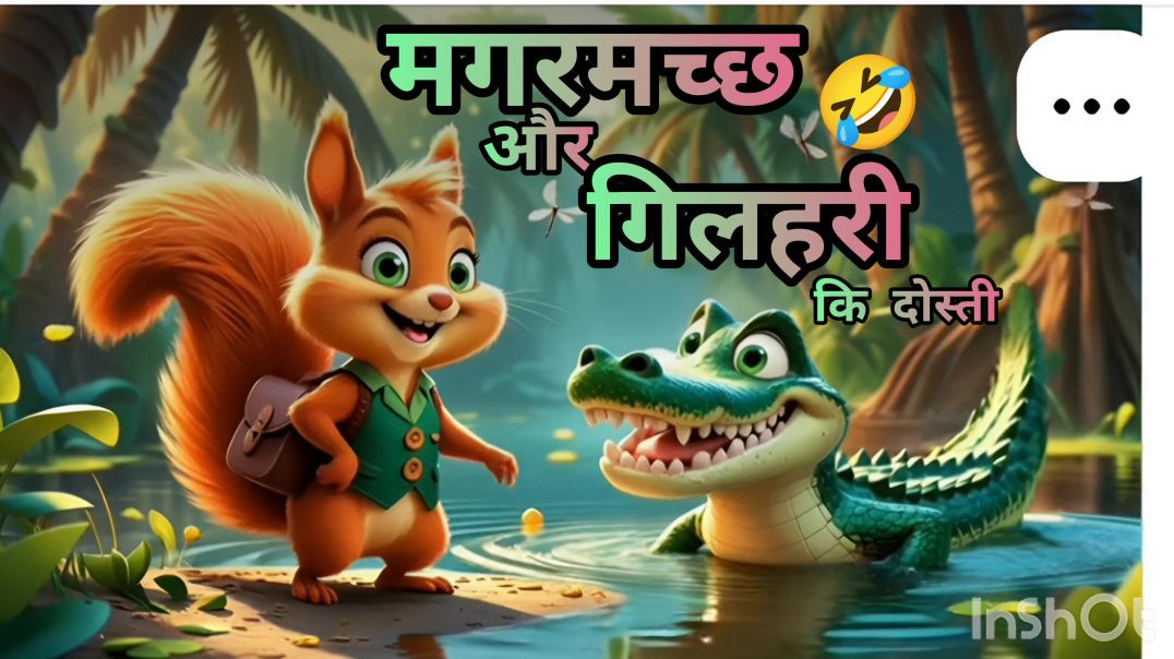 ⁣Gilhari aur Magarmach ki Anokhi Dosti 🐿️🐊 |