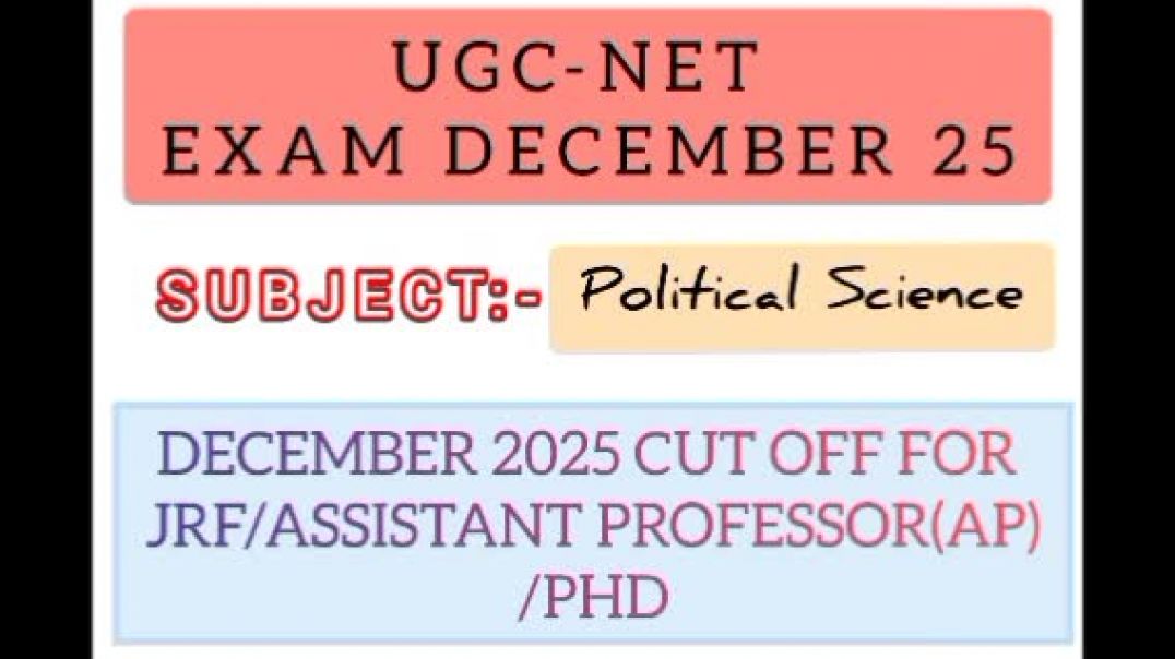 ⁣UGC NET DECEMBER 25 POLITICAL SCIENCE ASSISTANT PROFESSOR JRF PHD cut off 💥💯