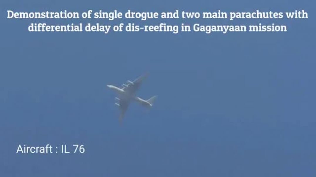 ⁣ISRO successfully conducted a key Integrated Main Parachute Airdrop Test (IMAT) for the Gaganyaan mi