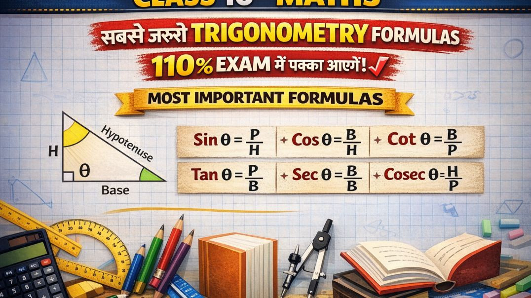 ⁣10th trigonometry ke most vvi formula