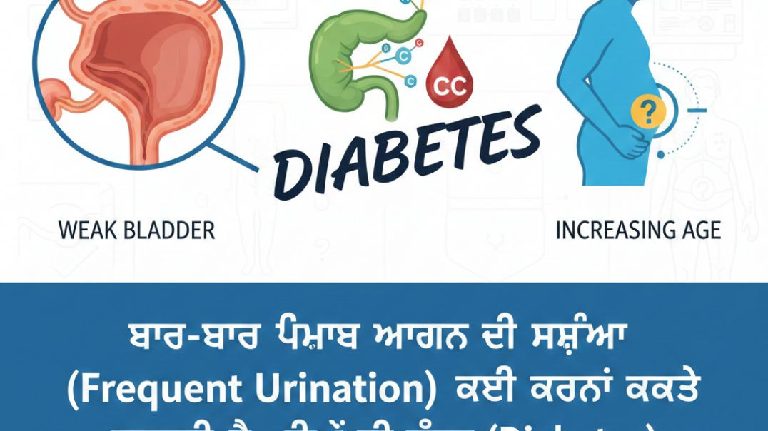 ⁣ਬਾਰ-ਬਾਰ ਪਿਸ਼ਾਬ ਆਉਣ ਦੀ ਸਮੱਸਿਆ (Frequent Urination) ਕਈ ਕਾਰਨਾਂ ਕਰਕੇ ਹੋ ਸਕਦੀ ਹੈ, ਜਿਵੇਂ ਕਿ ਸ਼ੂਗਰ (Diabete
