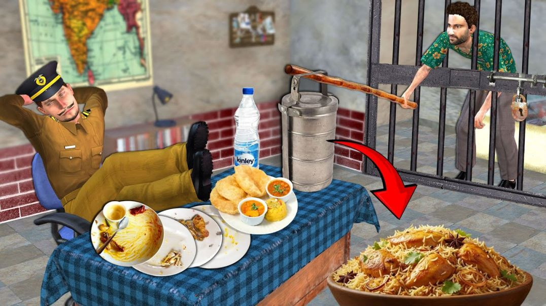 ⁣Jail Mei Chicken Biryani Chori Jailer Biryani Stolen Street Food Hindi Kahaniya Moral Stories Comedy