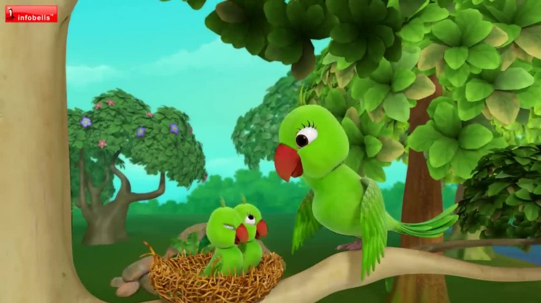 ⁣Two Parrots Hindi Kahaniya _ Hindi Stories for Kids _ Infobells #viral #apntube #trding #